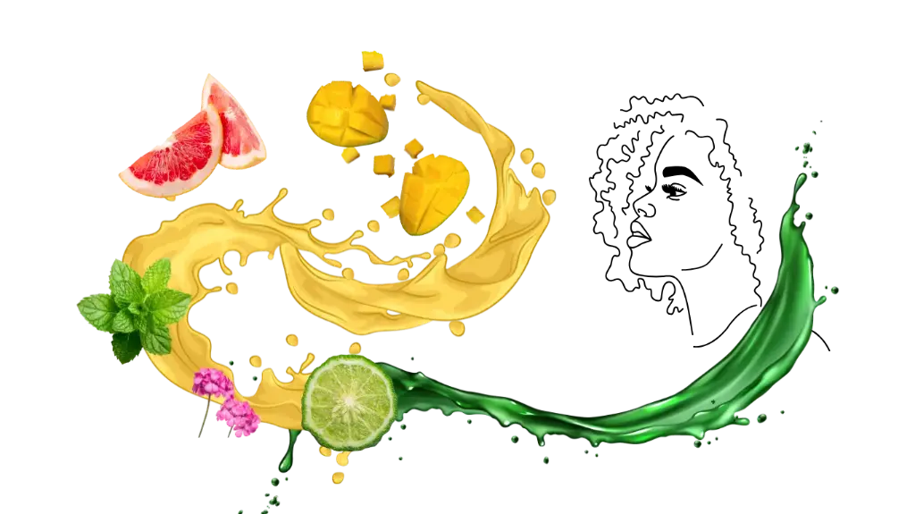 youth deodorant Mango slices, citrus fruits, and mint leaves, highlighting the Youth Collection fragrances